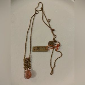 Brass & Rhodochrosite Necklace